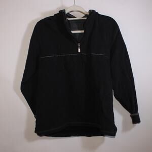 Vintage Arrow Black Grunge Collar Neck Sweater With Gray Stripes Size M